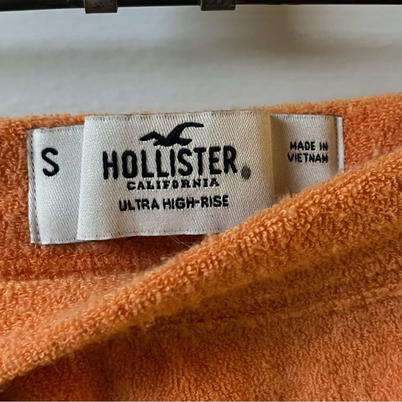 Hollister Ultra High Rise Orange Terry Cloth Skirt Swimsuit Coverup - Picture 2 of 5